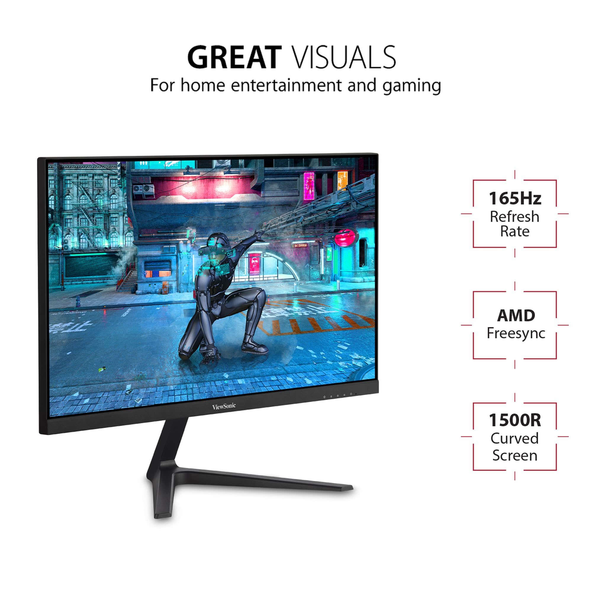 Amazon.com: ViewSonic VX2418C 24 Inch 1080p 1ms 165Hz Curved
